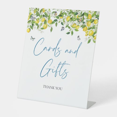 Cards and Gifts Sign  Lemon Bridal Shower 