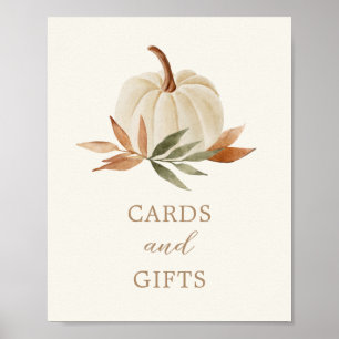 Cards and Gifts Sign Little Pumpkin Baby Shower