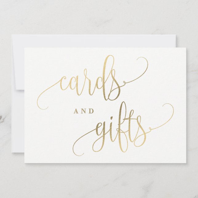 Cards And Gifts Sign - Lovely Calligraphy (Front)