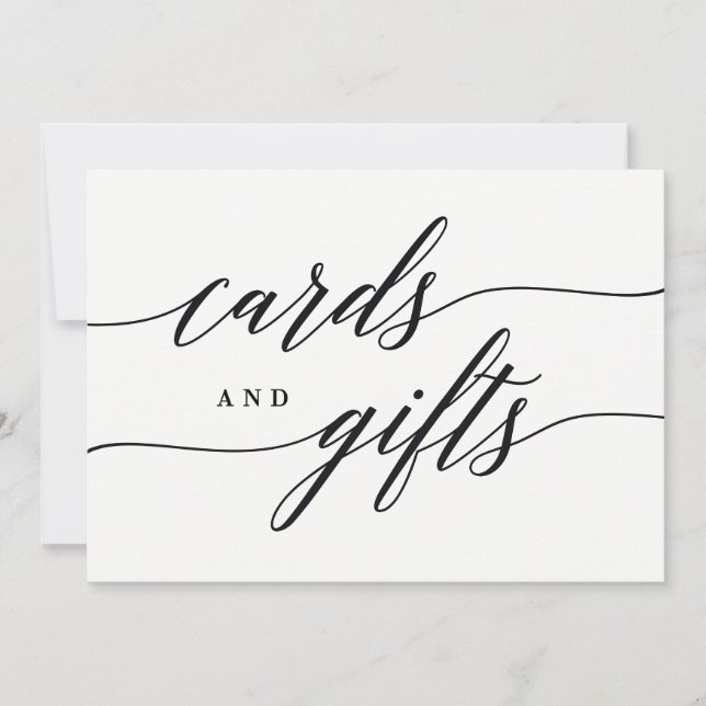 Cards And Gifts Sign - Modern Script (Front)