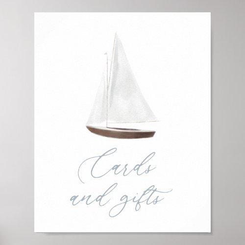 Cards and Gifts Sign Nautical Sailboat Baby Shower