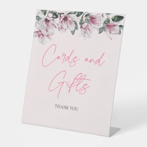 Cards and Gifts Sign  Pink Floral Bridal Shower