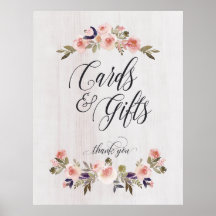Cards and gifts sign poster wedding