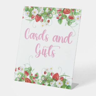 Cards and Gifts Sign Strawberry Baby Shower