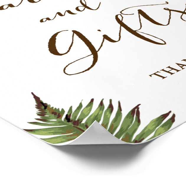 Cards And Gifts Sign Tropical Leaves Pineapple