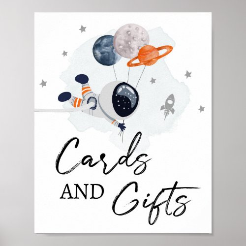 Cards and Gifts Space Party Astronaut Boy Sign