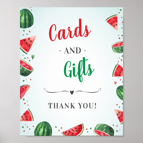 Cards and Gifts Summer Watermelon Party Theme Poster