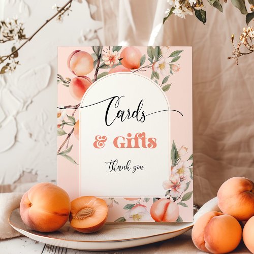 Cards and gifts sweet peach watercolor birthday poster