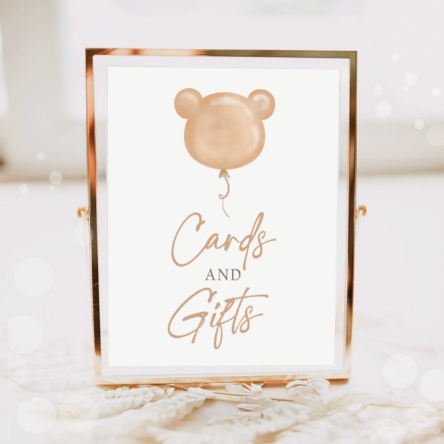 Cards and Gifts Teddy Bear Balloon Boho Birthday  Poster (Creator Uploaded)