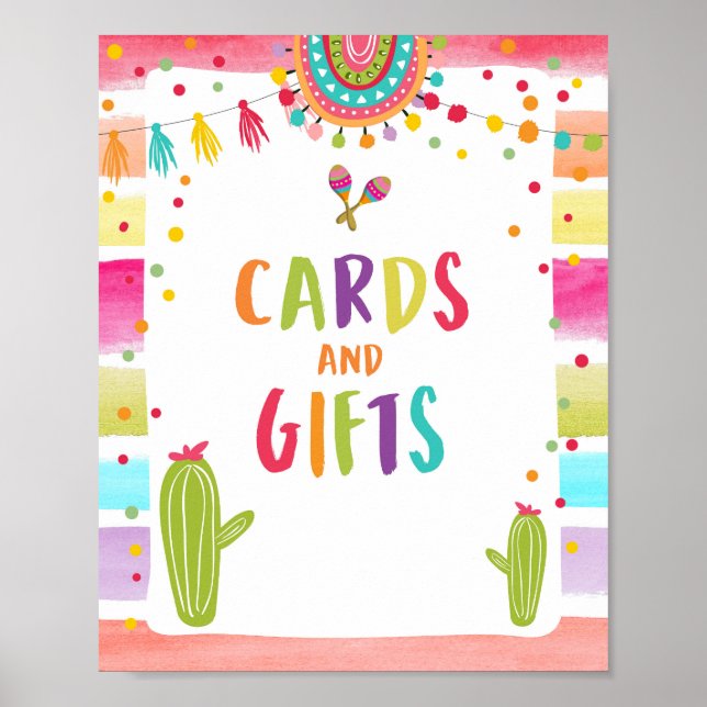 Cards and Gifts Thank You Cactus Fiesta Table Sign (Front)