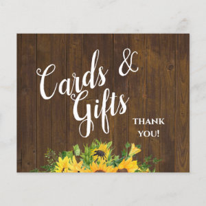 Cards and Gifts Thank You Rustic Wedding Sign