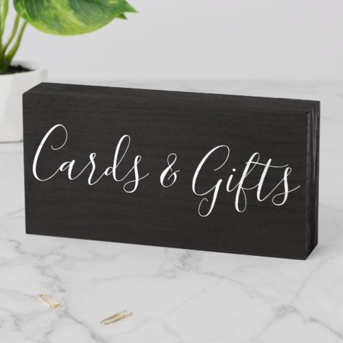 Cards and Gifts Wedding Reception Table Chalkboard Wooden Box Sign