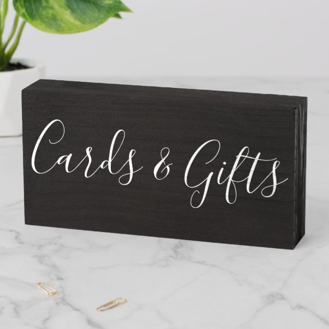 Cards and Gifts Wedding Reception Table Chalkboard Wooden Box Sign (In Situ Horizontal)