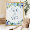 Cards and Gifts Wedding Sign Blue Hydrangea Floral