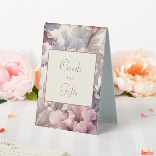 Cards and Gifts Wedding Sign Elegant Floral Blush Table Tent Sign