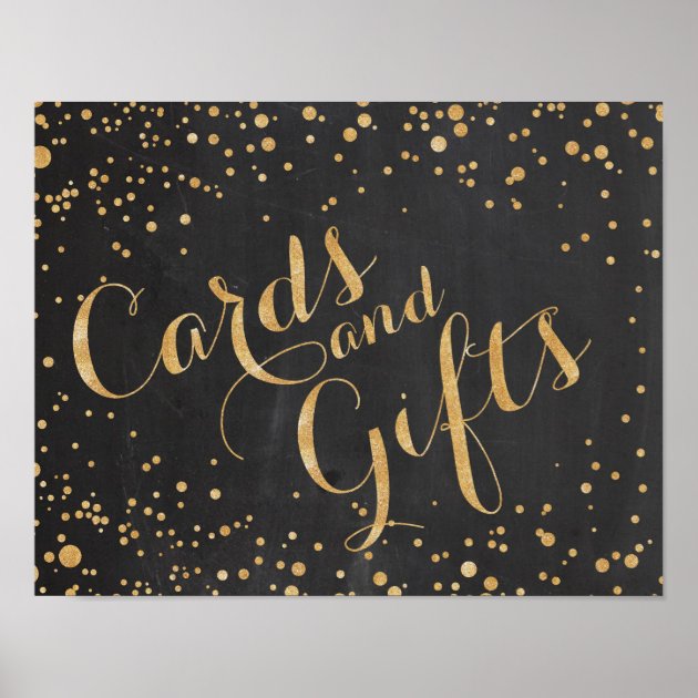 Cards And Gifts Wedding Sign Poster