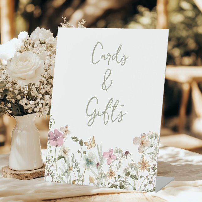 Cards and Gifts Wildflower Bridal Shower Pedestal Sign (Creator Uploaded)