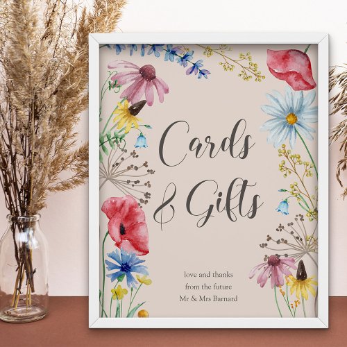 Cards and Gifts Wildflower Charm Bridal Shower Poster