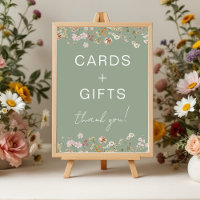 Cards and Gifts Wildflower Sage Green Baby Shower