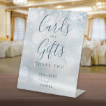 Cards And Gifts Winter Wonderland Snowflakes Pedestal Sign<br><div class="desc">This elegant winter background cards and gifts sign is perfect for all celebrations. Designed by Thisisnotme©</div>