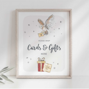 Cards and Gifts Wizard Party Sign