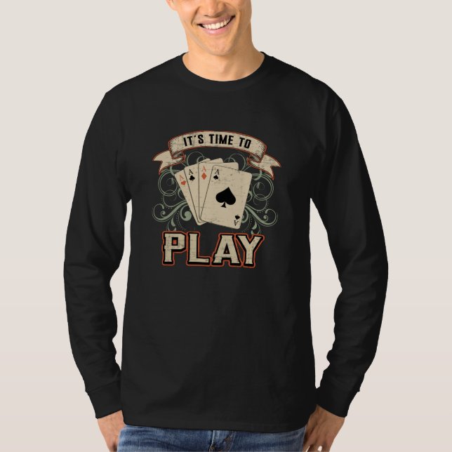 Cards Card Playing Day Poker Ace Casino Game Gift T-Shirt (Front)