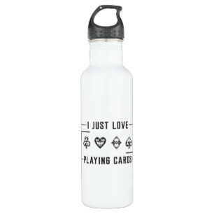 Cards Casino Card Playing Day Ace Poker Game Gift Stainless Steel Water Bottle