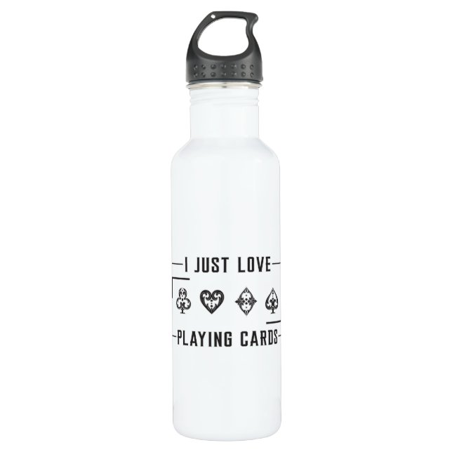 Cards Casino Card Playing Day Ace Poker Game Gift Stainless Steel Water Bottle (Front)