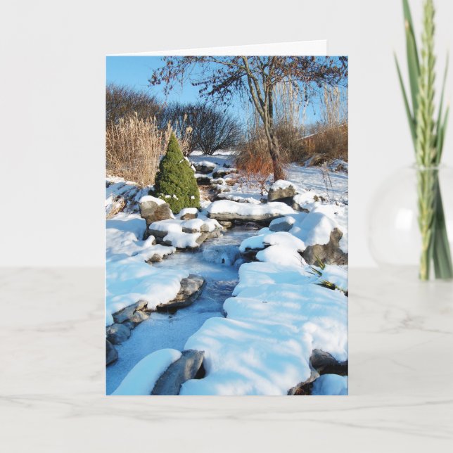 Cards - Christmas: Lovely snow scene w/stream (Front)