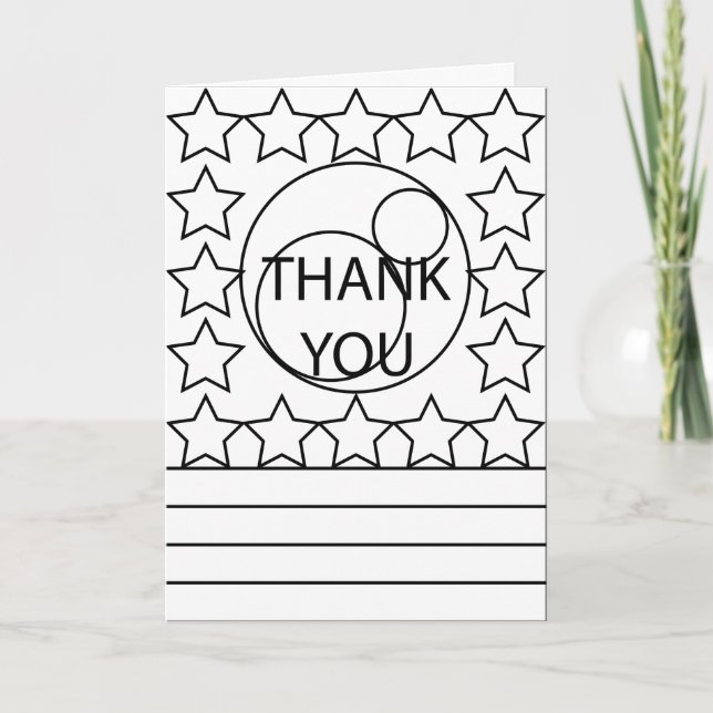 Card's Creative Coloring Card Thank You 3 (Front)