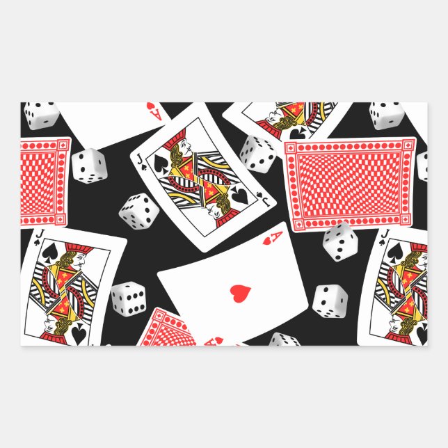 Cards & dice rectangular sticker (Front)