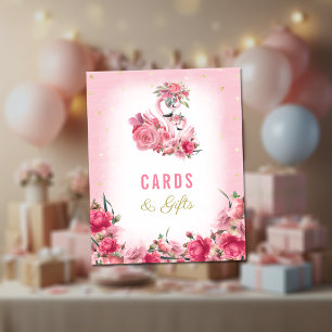 Cards & Gifts Baby Shower Pink Flamingo Ballerina Poster