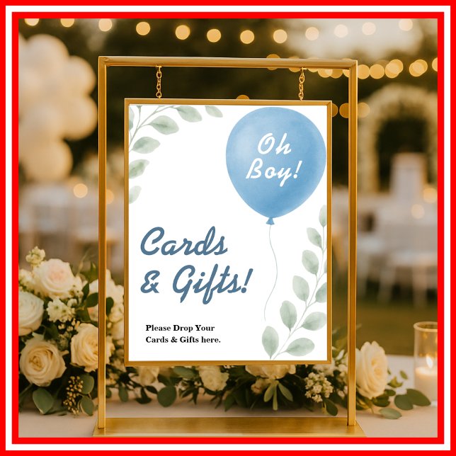 Cards & Gifts Balloon Eucalyptus Baby Shower SIGN (Creator Uploaded)