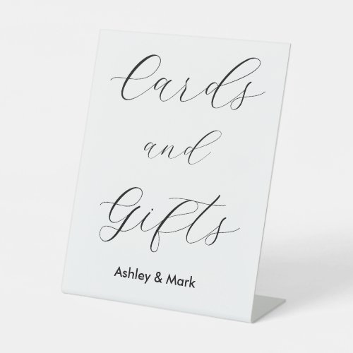 Cards Gifts Black White Wedding Pedestal Sign