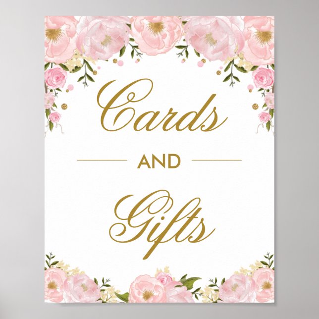 Cards & Gifts Blush Pink Floral Wedding Decoration (Front)