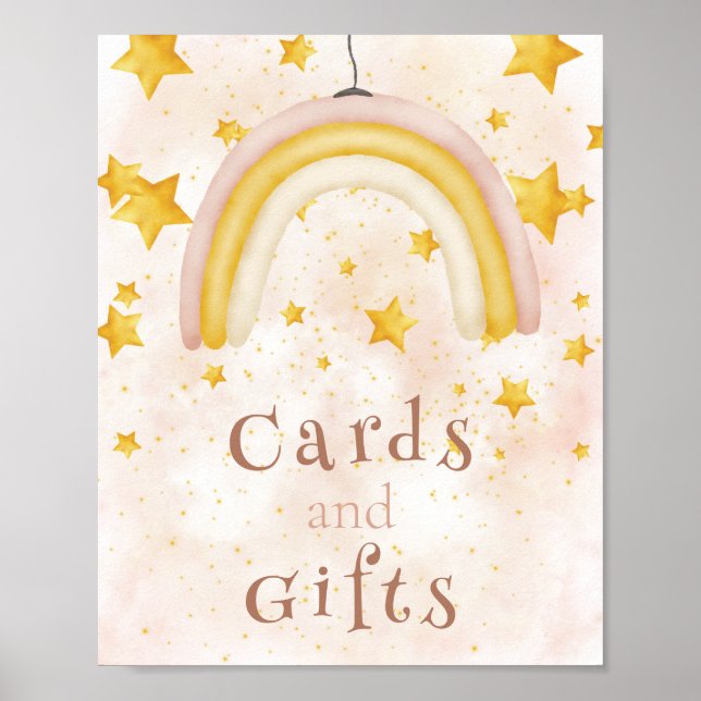Cards & Gifts Boho rainbow gold stars magic dust Poster (Front)