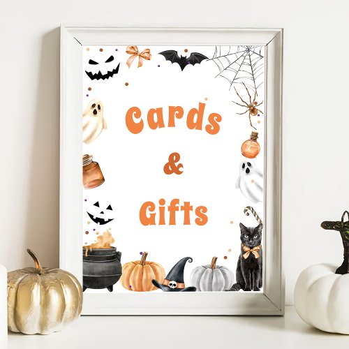  Cards  Gifts  Boo Cute Ghost Baby Shower Game Poster