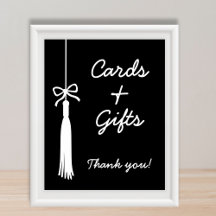 Cards & Gifts Bow Black Coquette Graduation Sign