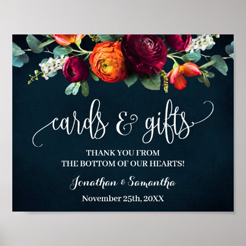 Cards  Gifts Bridal Shower Wedding Wine Navy Sign