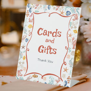 Cards & Gifts Coastal Bridal Shower Pedestal Sign