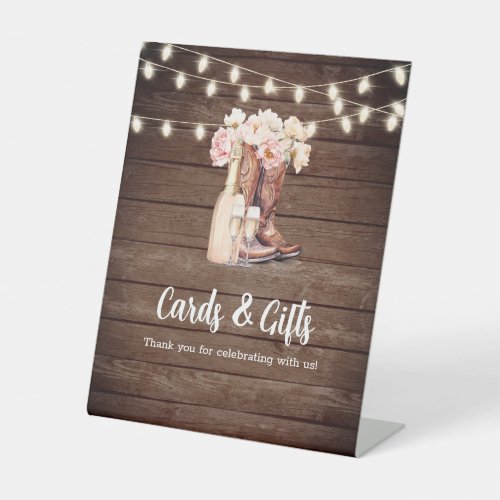 CARDS  GIFTS Cowgirl Boots Bridal Shower Pedestal Sign
