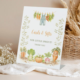 Cards & Gifts for Little Sprout Garden Baby Shower Pedestal Sign