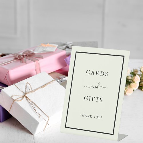 Cards gifts gold party ivory pedestal sign