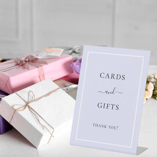 Cards gifts gold party lavender pedestal sign