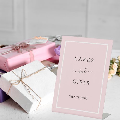 Cards gifts gold party pink pedestal sign