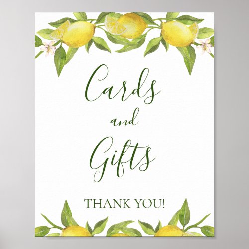 Cards  Gifts Lemons Blossom and Greenery Poster