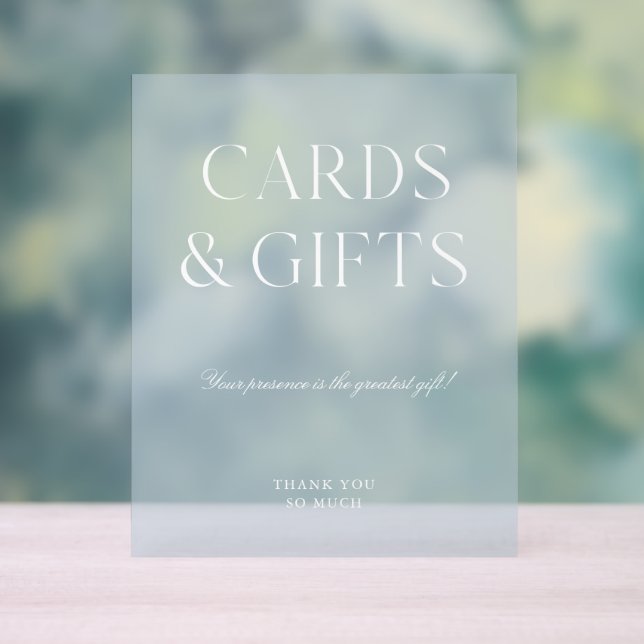 Cards & Gifts Light Blue Wedding  Acrylic Sign (Neutral)