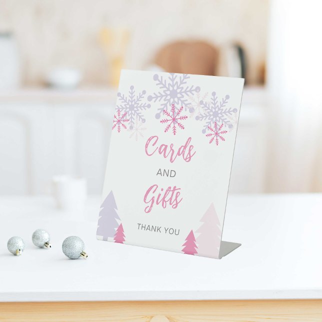 Cards & Gifts Little Snowflake Baby Shower Winter Pedestal Sign (Creator Uploaded)