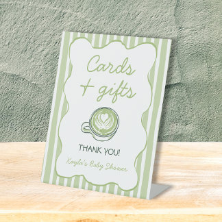 Cards & Gifts Matcha Green Tea Baby Shower Pedestal Sign