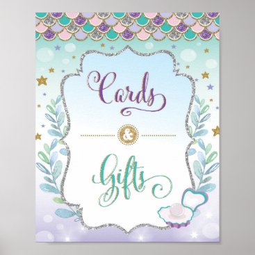 Cards & Gifts Mermaid Birthday Baby Shower Sign